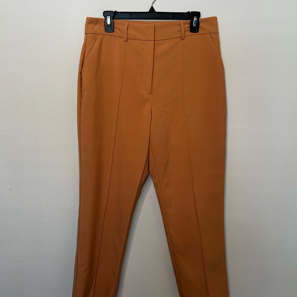 ASOS DESIGN Rust High-Waist Tapered Work Pants – Size US 10 (UK 14, EU 42)